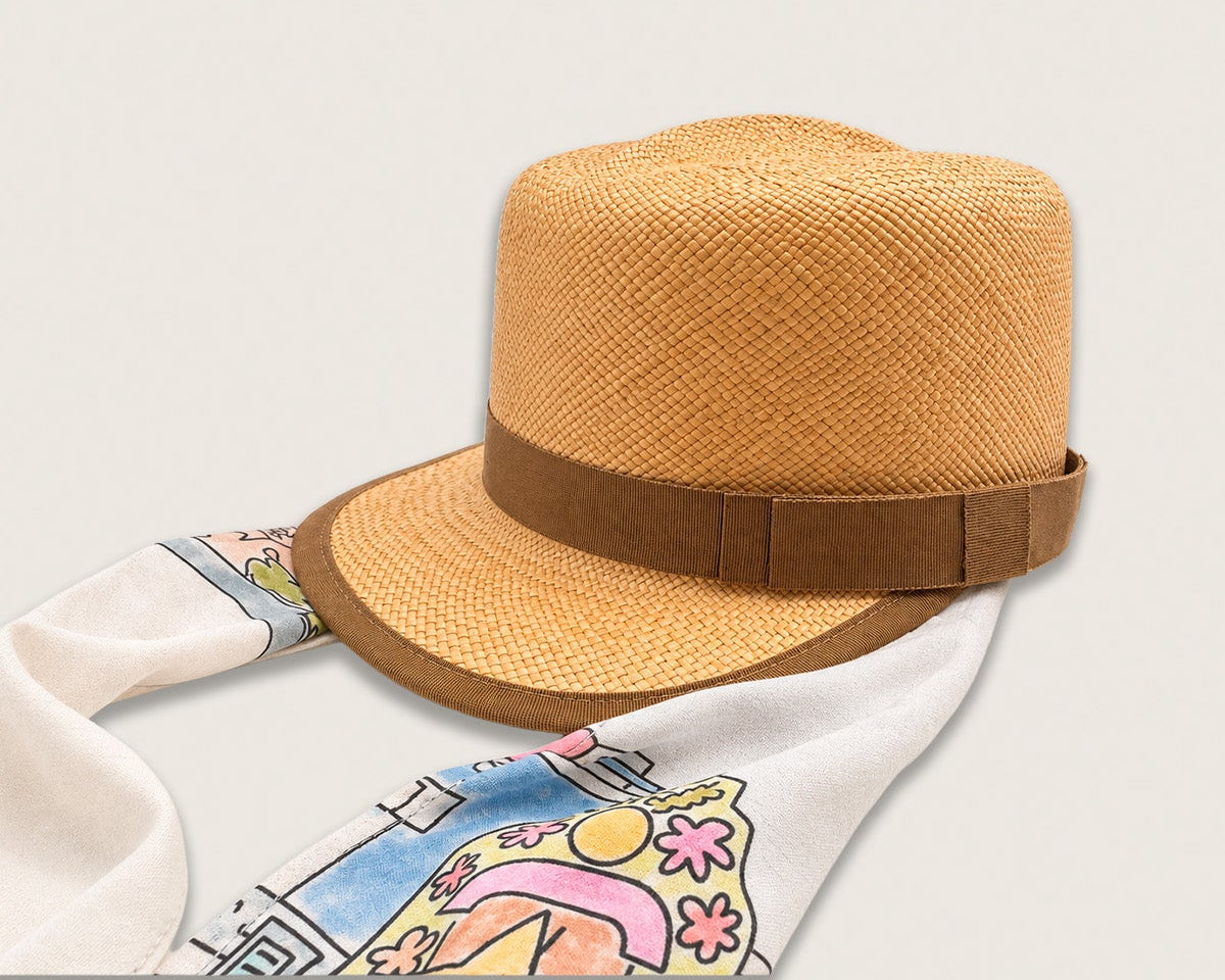 Sombrero Lucienne con Mascada por Gladys Tamez