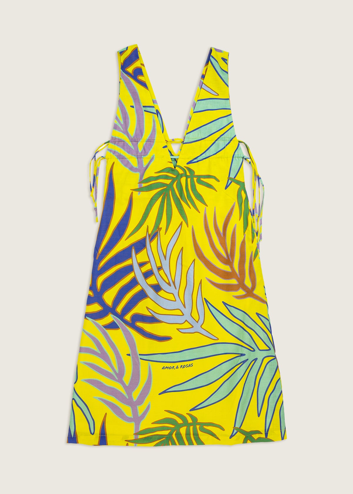 Vestido V Estampado Palmera