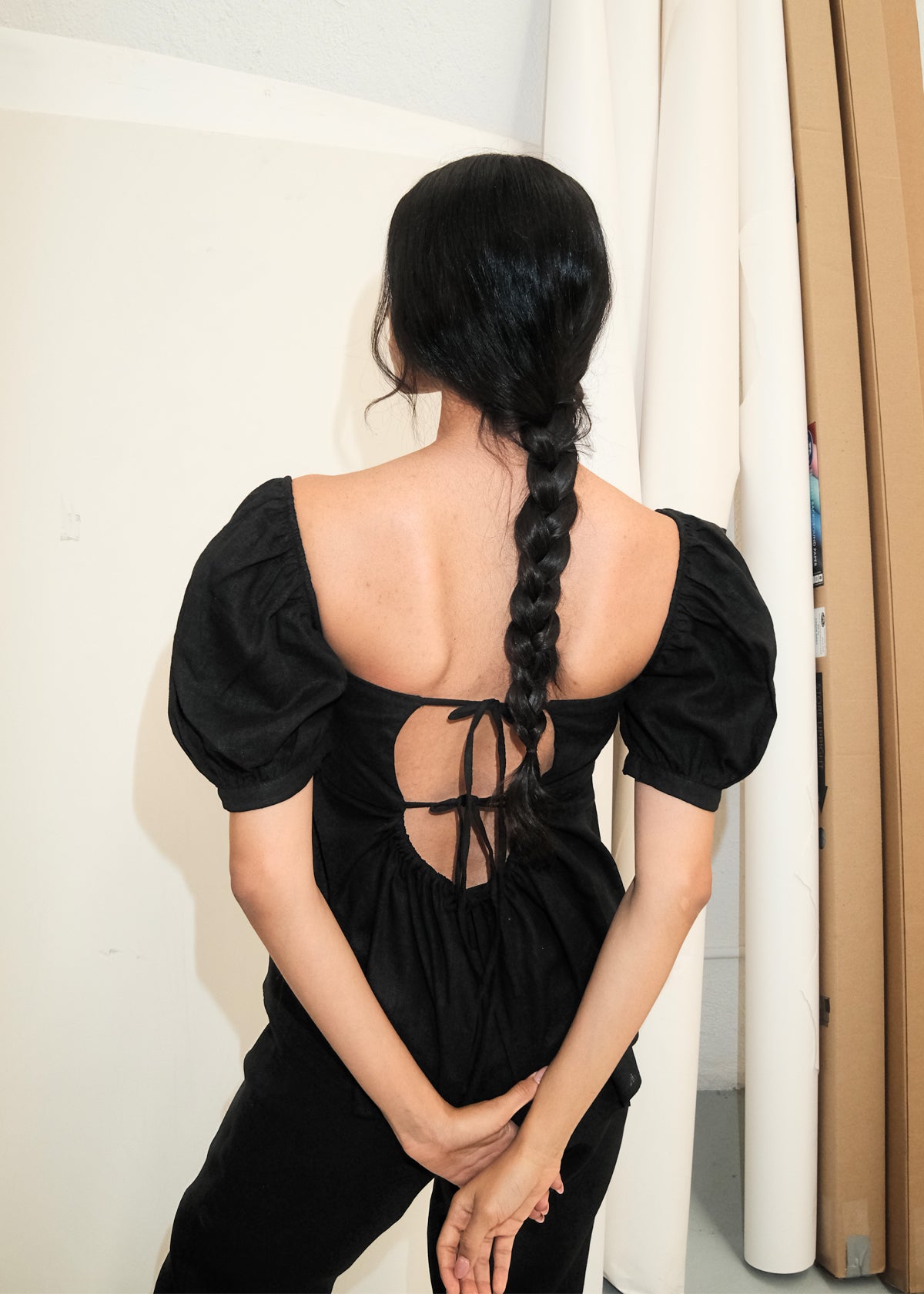 Volume Sleeve Ruffle Top