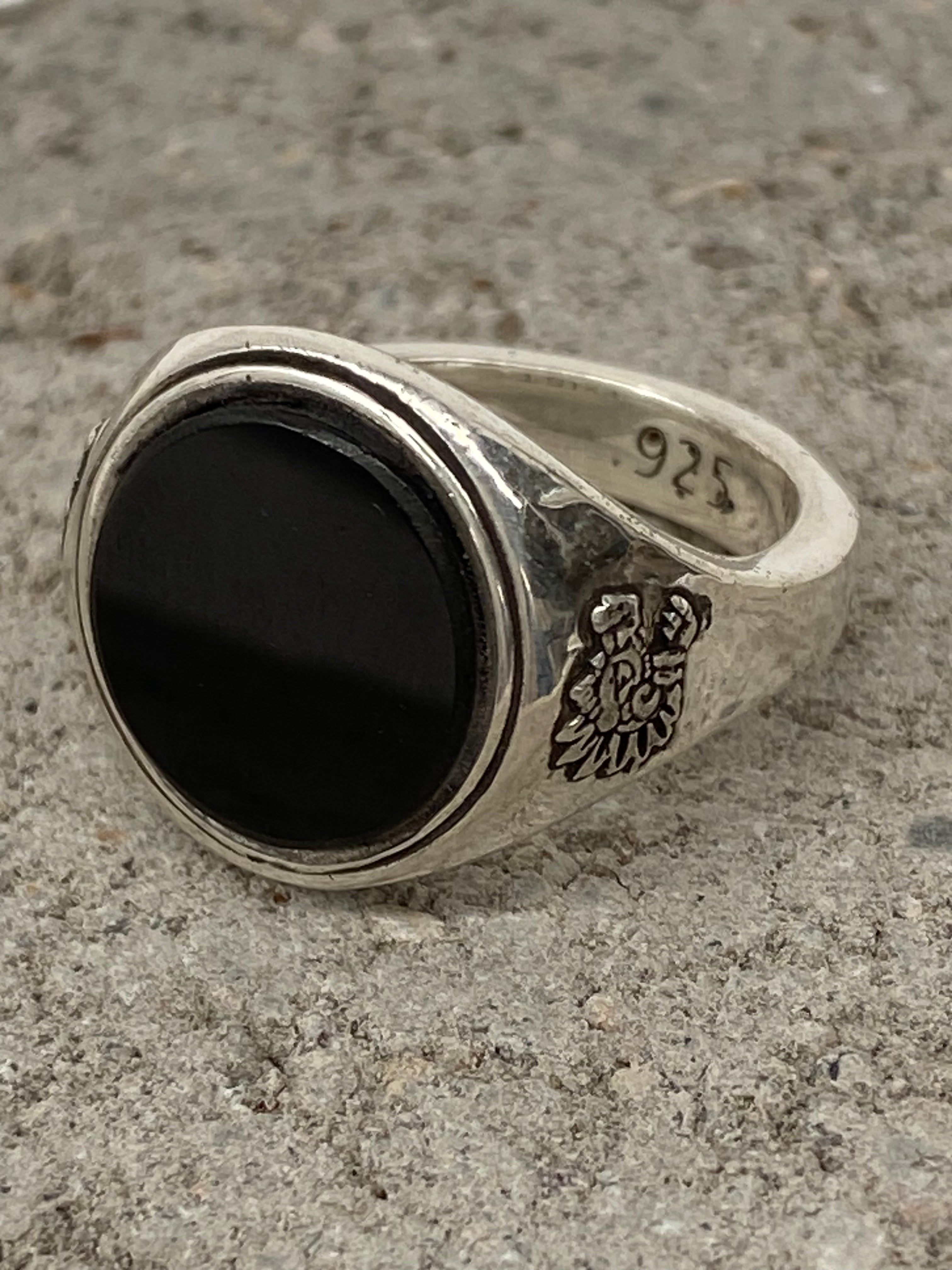 Quetzalcoatl Circle Ring Onyx