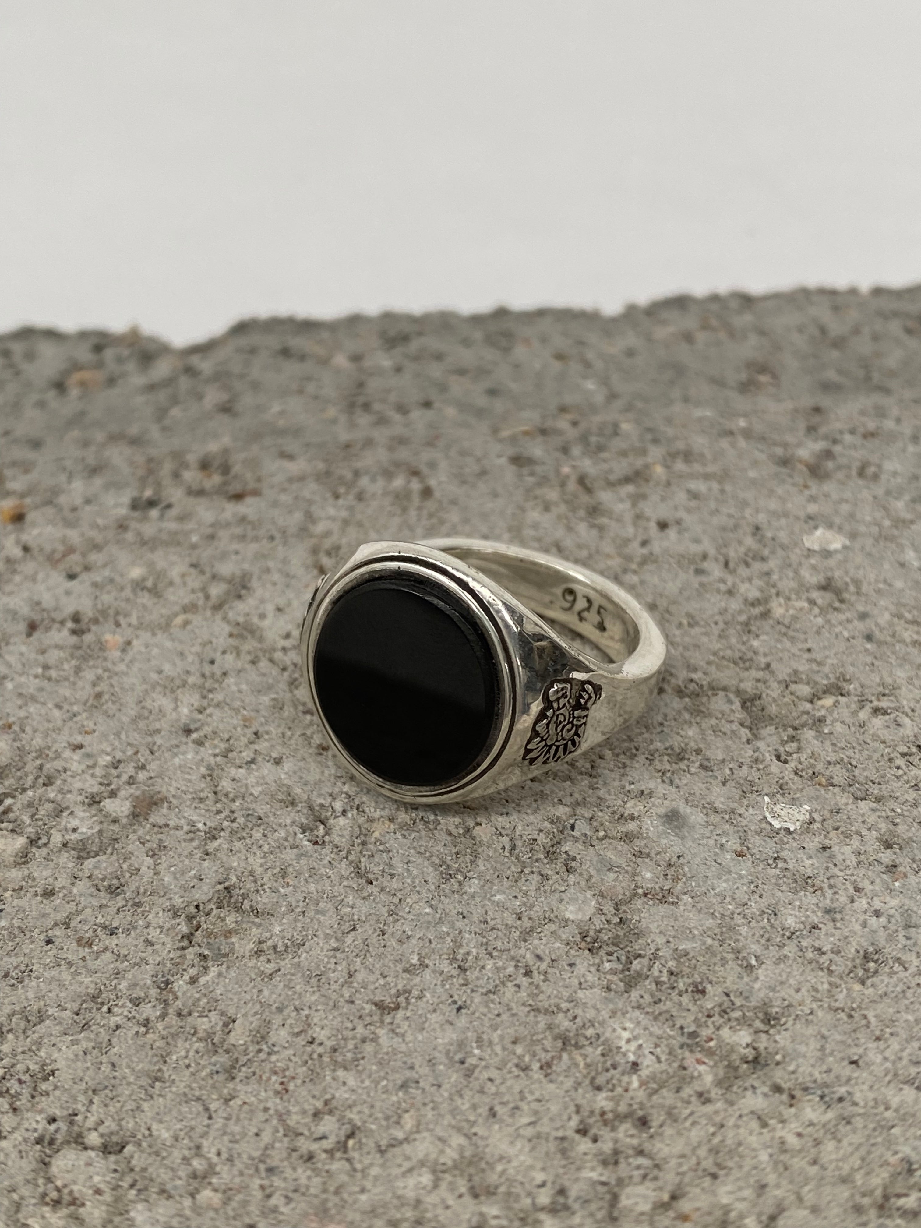 Quetzalcoatl Circle Ring Onyx
