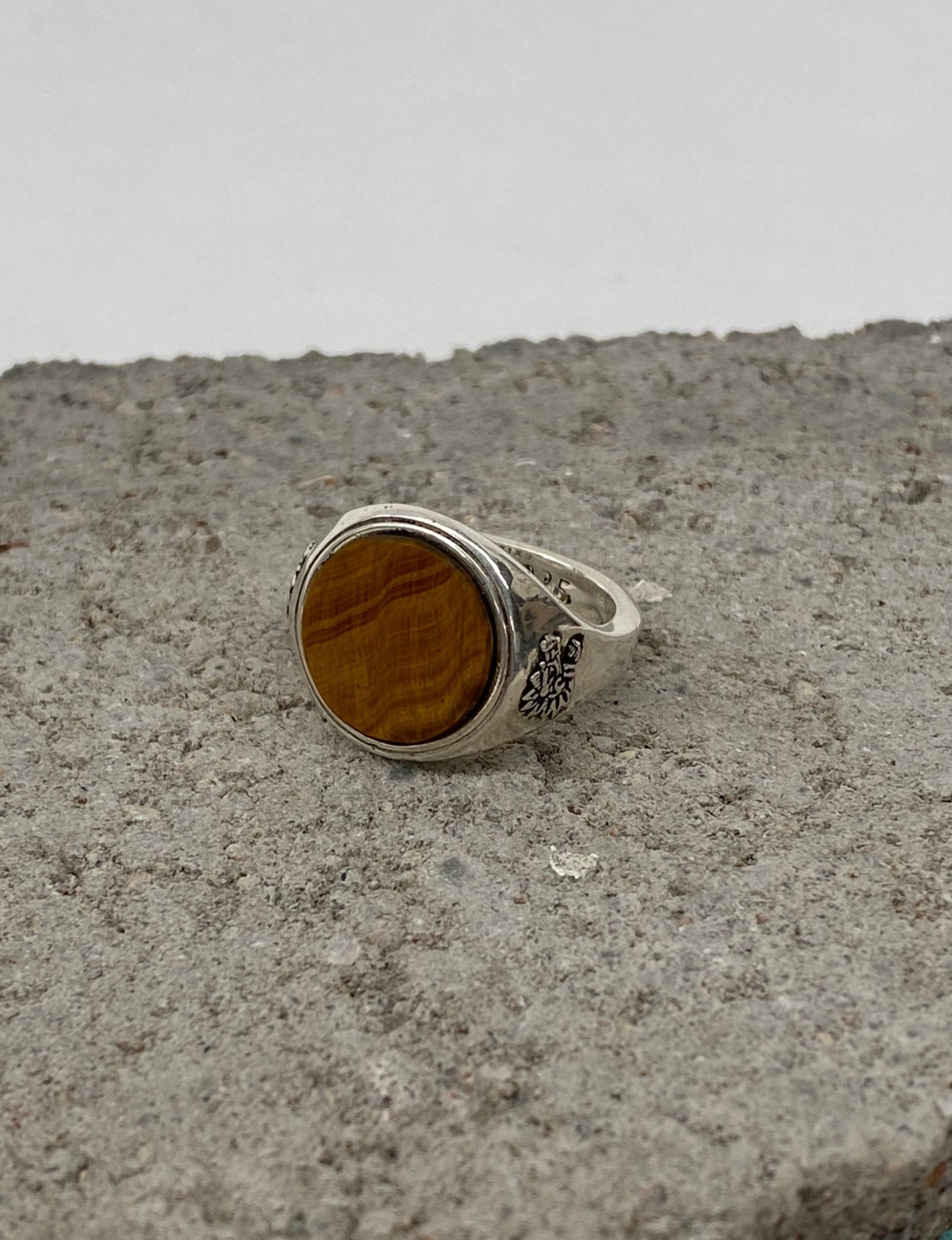 Quetzalcoatl Circle Ring Tiger's Eye