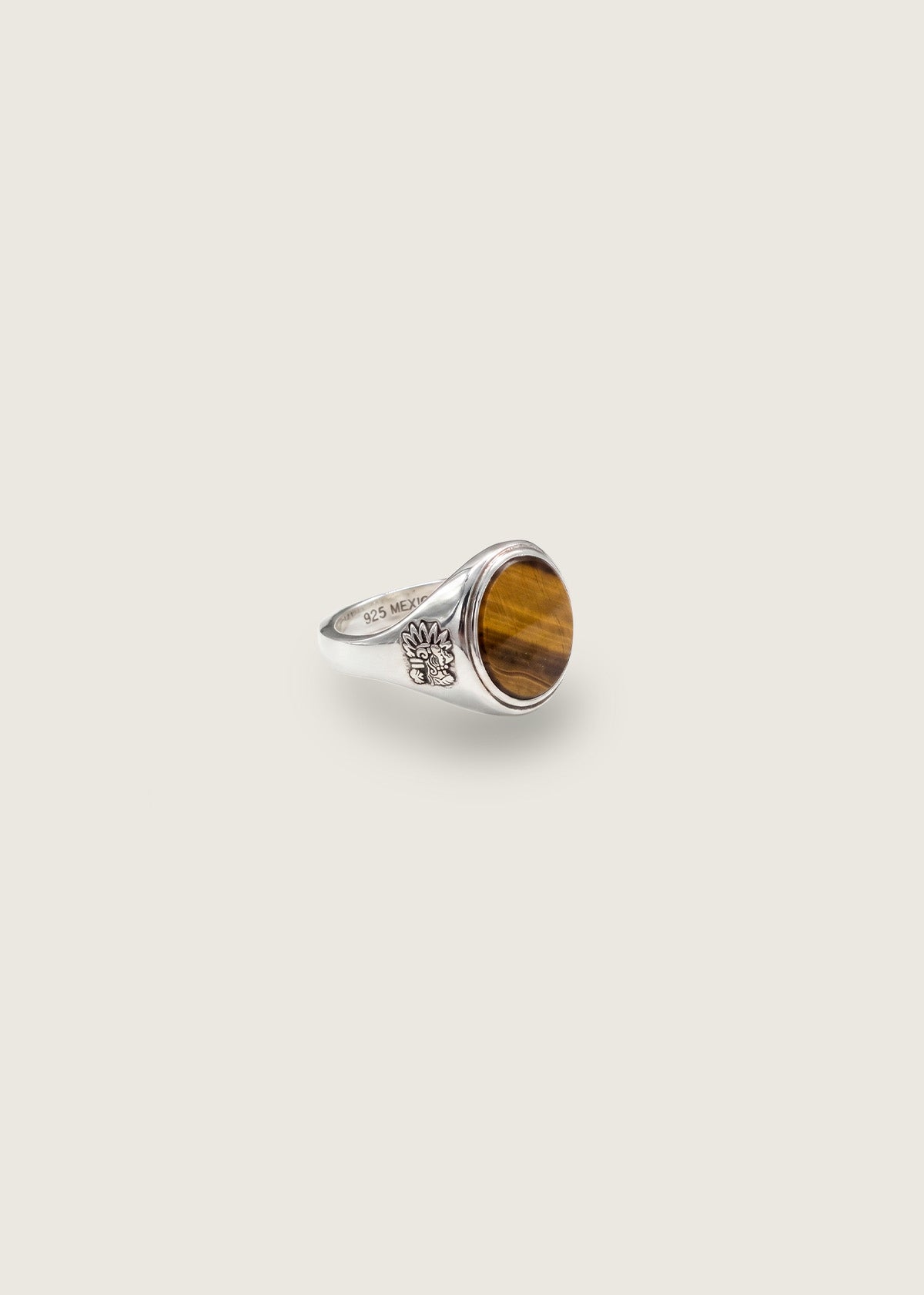 Quetzalcóatl Circle Ring Ojo de Tigre